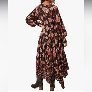 Free People Rows of Roses Maxi Dress Size M EUC Stunning Dress Boho Festival